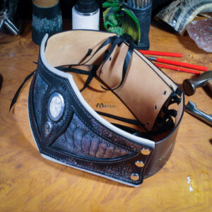 ceinture serre-taille pansière arcaniste cuir mage necromancien dragon