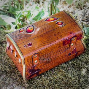 boite coffre coffret mimic cuir monstre miinda jdr jeu rôle dés
