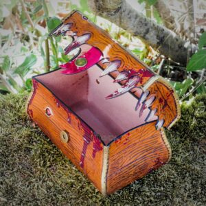boite coffre coffret mimic cuir monstre miinda jdr jeu rôle dés