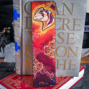 marque-page bookmark cuir lecture livre dilophosaure dino dinosaur paléo paléoart