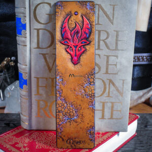 marque-page bookmark cuir lecture livre dragon