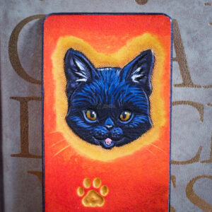 marque-page bookmark cuir lecture livre chat noir