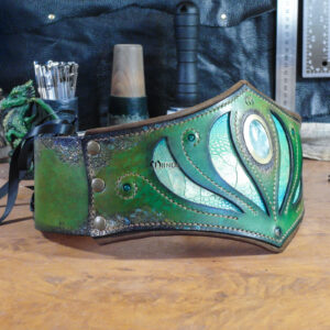 Miinda cuir ceinture arcaniste dragon sylvestre elfe