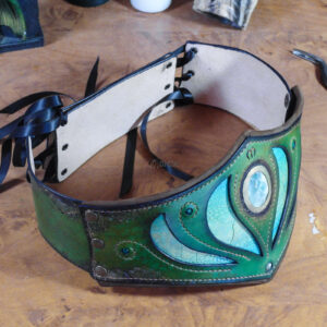 Miinda cuir ceinture arcaniste dragon sylvestre elfe