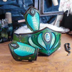 Miinda cuir ceinture arcaniste dragon sylvestre elfe