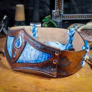 ceinture serre-taille pansière arcaniste cuir mage elfe fée nymphe