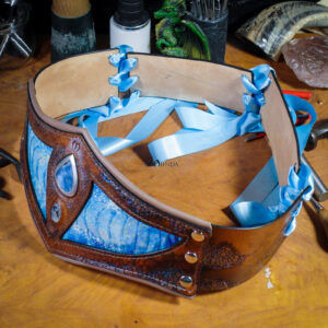 ceinture serre-taille pansière arcaniste cuir mage elfe fée nymphe