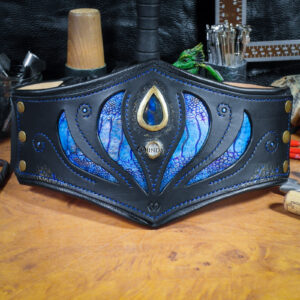 ceinture serre-taille pansière arcaniste cuir mage elfe fée