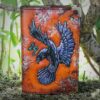 carnet cuir miinda dessin manuscrit grimoire corbeau