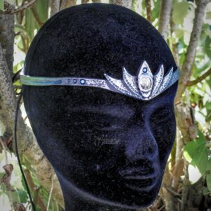 diadème tiare couronne bandeau de front cuir miinda costume