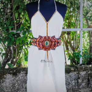 ceinture pansière serre-taille ceinturon costume larp gn pierre rubis gemme