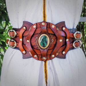 ceinture pansière serre-taille ceinturon costume larp gn pierre rubis gemme