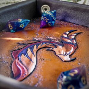 piste dés plateau tapis jdr jeu de rôle société cuir miinda dragon