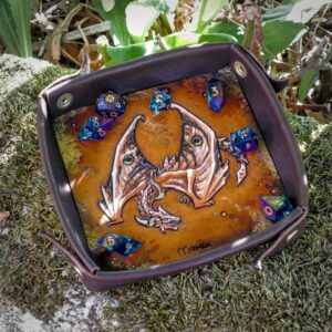 piste dés plateau tapis jdr jeu de rôle société cuir miinda dragon