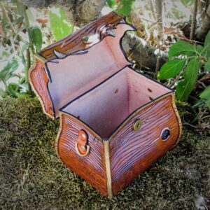 boite coffre coffret mimic cuir monstre miinda jdr jeu rôle dés